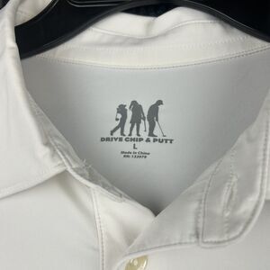 Drive Chip & Putt Tournament Short Sleeve White Golf Shirt Mens Size Large